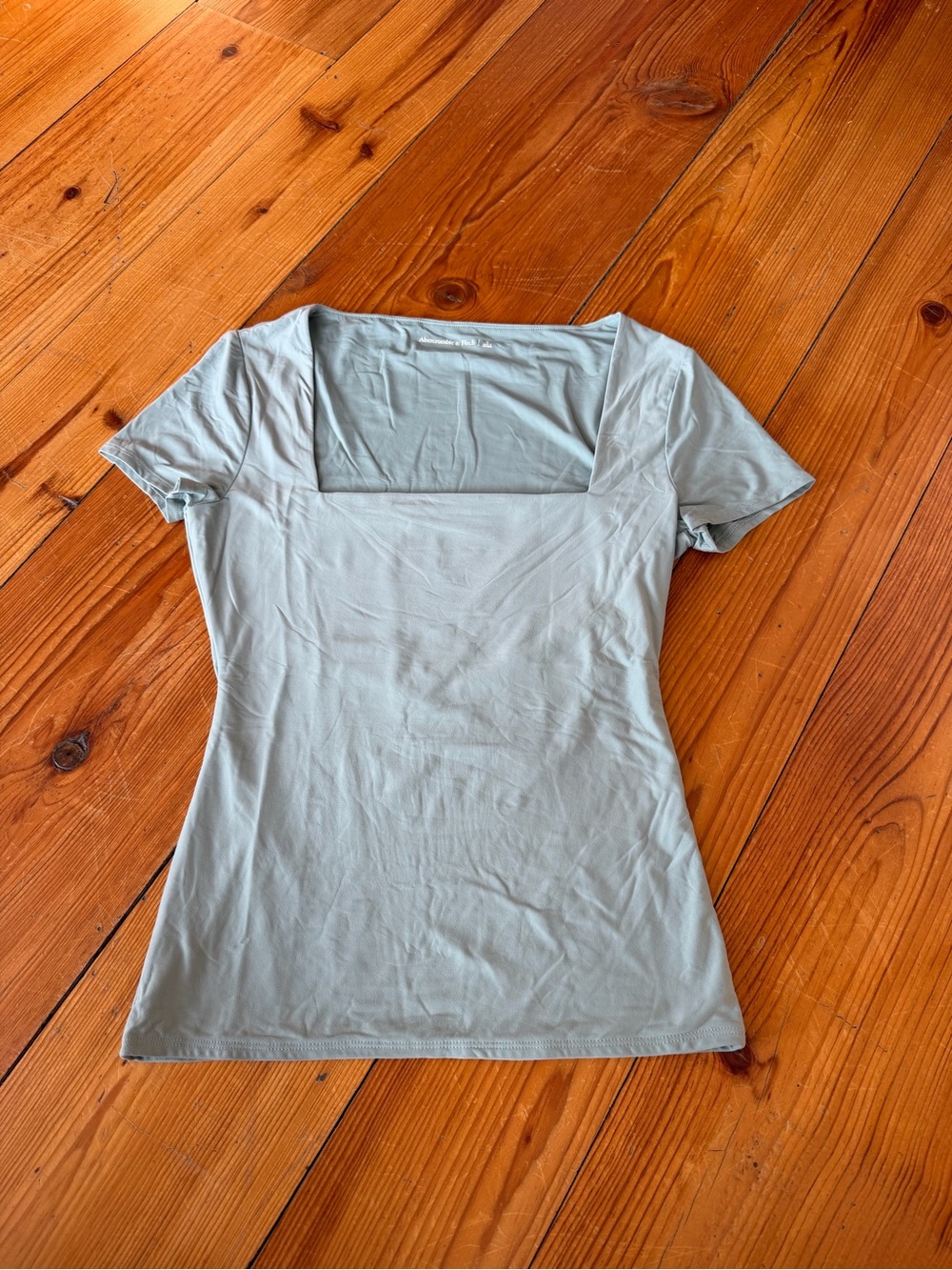 Abercrombie & Fitch Sage Green Square Neck Short Sleeve Top